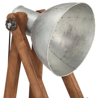 Vloerlamp E27 massief mangohout zilverkleurig 5