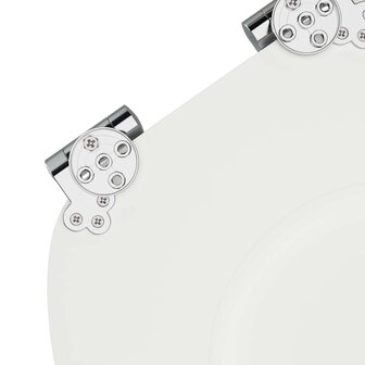 Zachte sluit toiletbril Wit 44 x 38 cm MDF-plaat 6