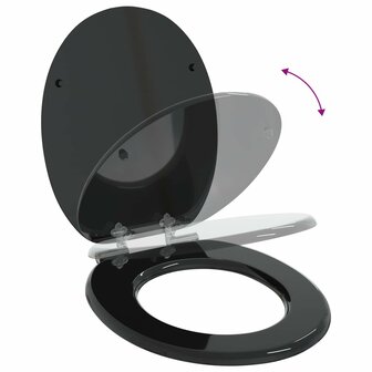 Zachte sluit toiletbril Zwart 44 x 38 cm MDF-plaat 9