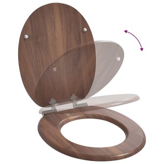 Zachte sluit toiletbril Bruin 44 x 38 cm MDF-plaat 9