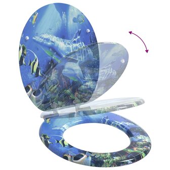 Zachte sluit toiletbril Blauw 44 x 38 cm MDF-plaat 9