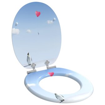Zachte sluit toiletbril Blauw 44 x 38 cm MDF-plaat 1