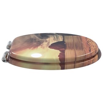 Zachte sluit toiletbril Oranje 44 x 38 cm MDF-plaat 3
