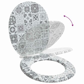 Zachte sluit toiletbril Grijs 44 x 38 cm MDF-plaat 9