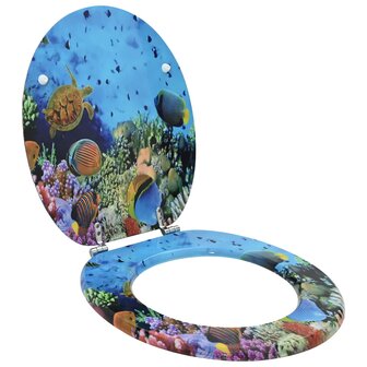 Zachte sluit toiletbril Diep Zee Blauw 44 x 38 cm MDF-plaat 1