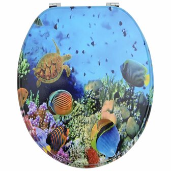 Zachte sluit toiletbril Diep Zee Blauw 44 x 38 cm MDF-plaat 4