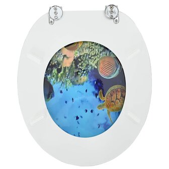 Zachte sluit toiletbril Diep Zee Blauw 44 x 38 cm MDF-plaat 8