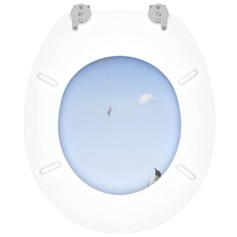 Zachte sluit toiletbril Blauw 44 x 38 cm MDF-plaat 8