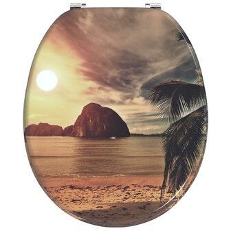 Zachte sluit toiletbril Oranje 44 x 38 cm MDF-plaat 4