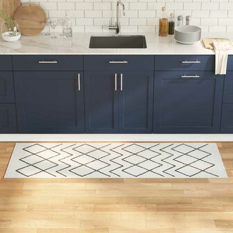 Keukenmat Wit 180 x 60 cm Fluweel 1