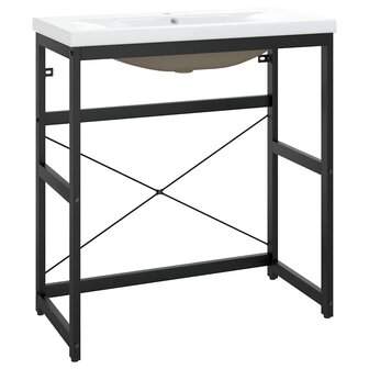 Wastafelframe met inbouwwastafel ijzer zwart 2