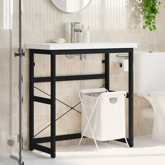 Wastafelframe 79x38x83 cm ijzer zwart 3