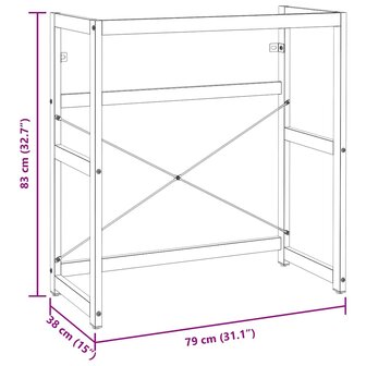 Wastafelframe 79x38x83 cm ijzer zwart 8