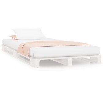 Palletbed massief grenenhout wit 75x190 cm 2