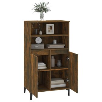 Hoge kast 60x36x110 cm bewerkt hout gerookt eikenkleurig 7