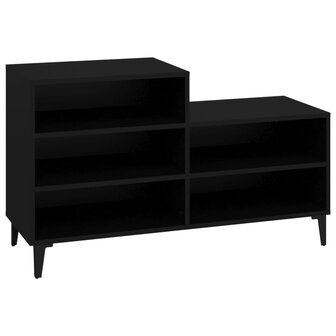 Schoenenkast 102x36x60 cm bewerkt hout zwart 2