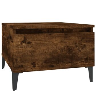 Bijzettafel 50x46x35 cm bewerkt hout gerookt eikenkleurig 2