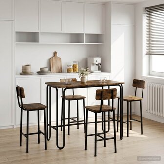 Eettafel 100 x 50 x 75 cm Bewerkt hout Gerookt eiken 1