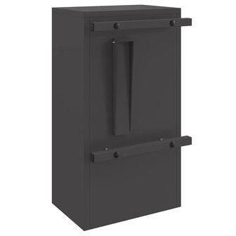 Brievenbus met opslag met de deur Zwart 30 x 20 x 55 cm Staal 7