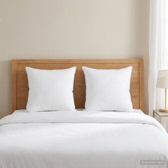 Hoofdkussen 2 st 50 x 50 cm Australisch Wol Wit 1