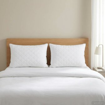 Hoofdkussen FULDA 2 st 40 x 60 cm 100% Ganzendons en Veer Wit 1