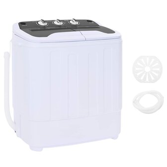 Mini Wasmachine met Twin Tub 3,6 kg Zwart en Wit 2