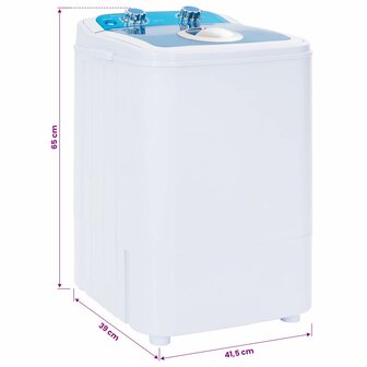 Mini Wasmachine met Enkele Wasbak 4,6 kg Blauw en Wit 9