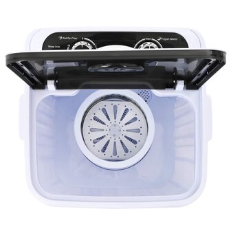 Mini Wasmachine met Enkele Wasbak 4,6 kg Zwart en Wit 6