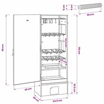 Rookoven 3 st 44,5 x 29 x 110 cm Verzinkt staal zilver 7