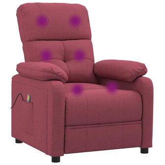 Massagestoel stof wijnrood 6
