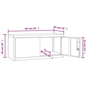 Archiefkast 90x40x40 cm staal lichtgrijs 9