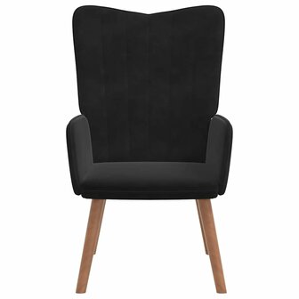 Relaxstoel fluweel zwart 3