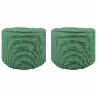 Katoen Touw 2 st 2 mm 100 m Groen 100% Katoen 1