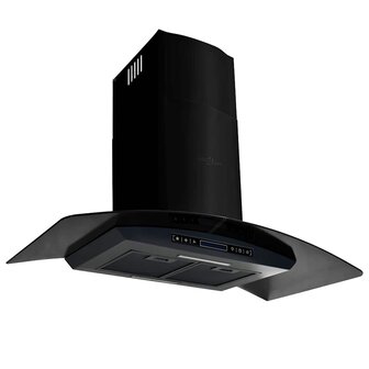 Wandafzuigkap 756 m&amp;sup3;/u 90 cm roestvrij staal zwart 1