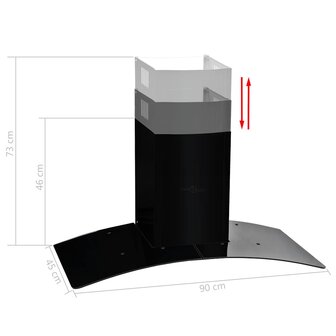 Wandafzuigkap 756 m&amp;sup3;/u 90 cm roestvrij staal zwart 5