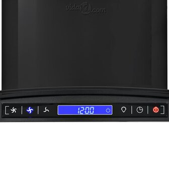 Wandafzuigkap 756 m&amp;sup3;/u 90 cm roestvrij staal zwart 6