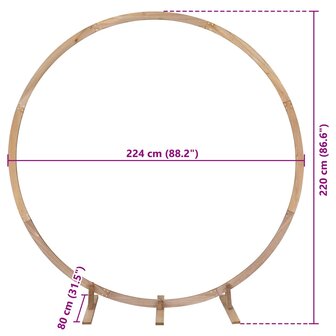 Trouwrand Licht Bruin 224 x 80 x 220 cm Massief Vurenhout 9