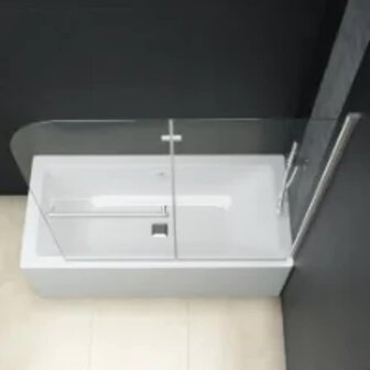 Douchewand inklapbaar 2 panelen 95x140 cm ESG 4