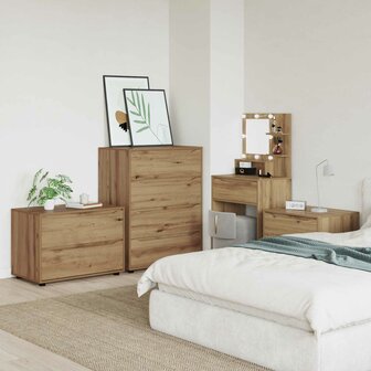 Opbergkast 80 x 48 x 57 cm Bewerkt hout Artisan Eiken 4