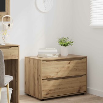 Opbergkast 80 x 48 x 57 cm Bewerkt hout Artisan Eiken 5