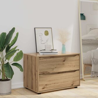Opbergkast 80 x 48 x 57 cm Bewerkt hout Artisan Eiken 6