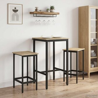 Bartafel 52 x 52 x 90 cm Bewerkt hout Sonoma Eiken Rechthoekig 1