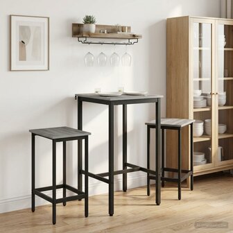 Barkruk 2 st Grijs Sonoma 40 x 32 x 64 cm Bewerkt hout 1
