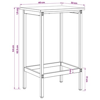 Barkruk 2 st Grijs Sonoma 40 x 32 x 64 cm Bewerkt hout 6