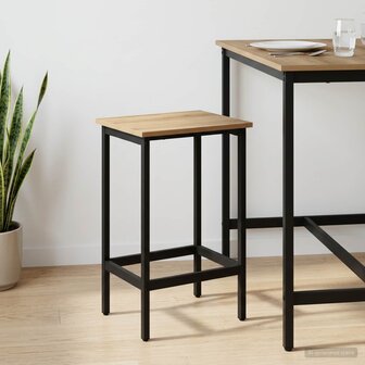 Barkruk Artisanaal eiken 40 x 32 x 64 cm Bewerkt hout 1