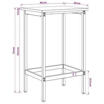 Barkruk Grijs Sonoma 40 x 32 x 74 cm Bewerkt hout 6
