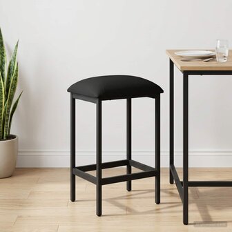 Barkruk Zwart 40 x 32 x 64 cm Bewerkt hout 1