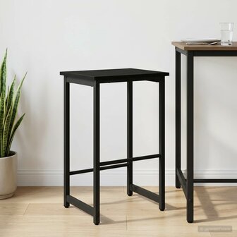 Barkruk Zwart eiken 40 x 32 x 64 cm Bewerkt hout 1