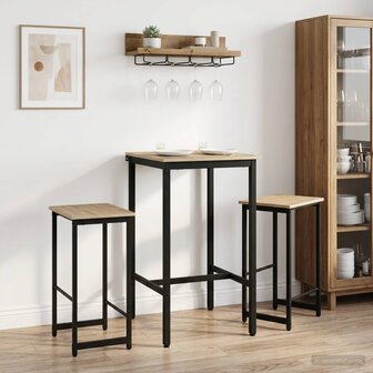 Barkruk 2 st Sonoma Eiken 40 x 32 x 64 cm Bewerkt hout 1