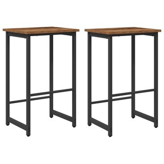 Barkruk 2 st Oud hout 40 x 32 x 64 cm Bewerkt hout 2